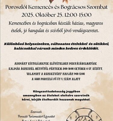 Poroszlói Kemencés és Bográcsos Szombat – Egy nap a hagyományos ízek jegyében Poroszlói Kemencés és Bográcsos Szombat