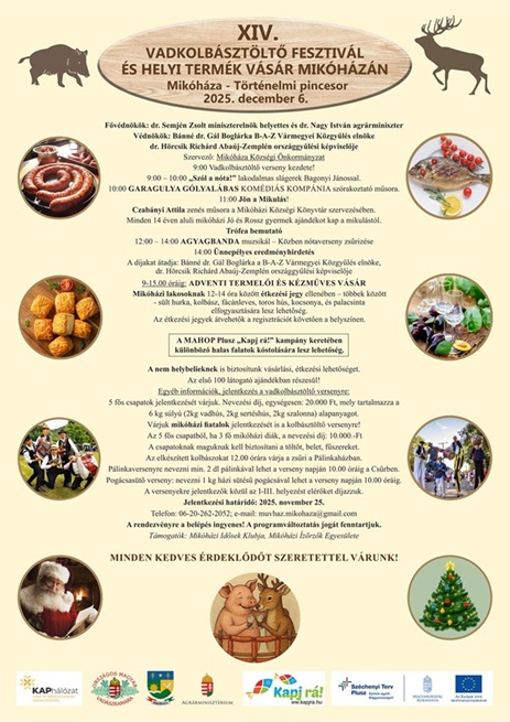 XIV. Vadkolbásztöltő Fesztivál és Helyi Termék Vásár